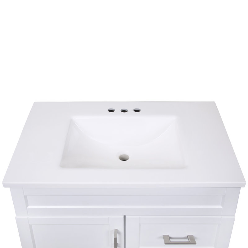 Rosecliff Heights Estelle 30.5'' Single Bathroom Vanity with Marble Top